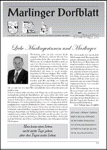 Marlinger Dorfblatt, Ausgabe Jänner 2005