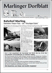 Marlinger Dorfblatt, Ausgabe Mai 2005