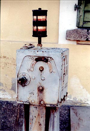 Bahnhof Marling: Detail einer Kurbelschaltung 